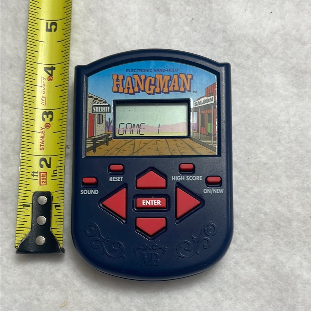 Milton Bradley handheld Hangman game. Vintage